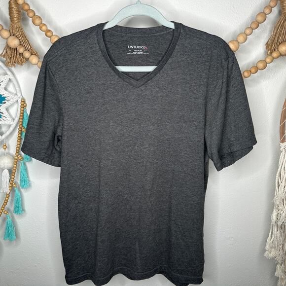 Untuckit Gray Heather V Neck T - Picture 1 of 3